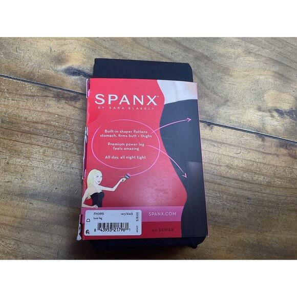 SPANX SZ D Very Black Tight-End Tights FH3915 New - Picture 3 of 5